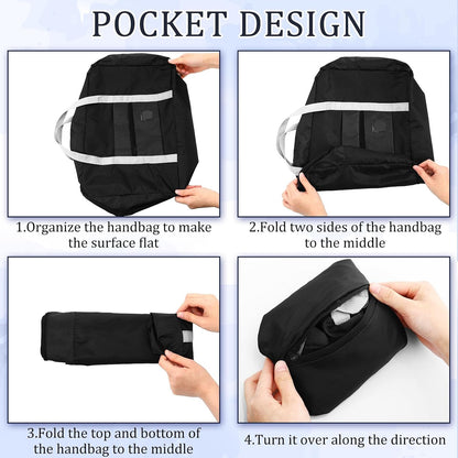24 Pcs Travel Duffel Bags Bulk Foldable Luggage Bag Women Men Waterproof Carry Tote with Trolley Sleeve for Gym, Overnight, Airlines(Black)