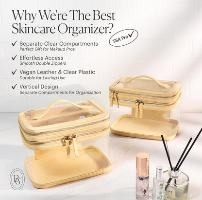 Large Clear Makeup Bags for Women Cosmetic Case Organizer, Clear Make Up Bags for Women Traveling, Clear Travel Makeup Bag Toiletry, Clear Travel Bags for Toiletries Car, Makeup Travel Bag for Women