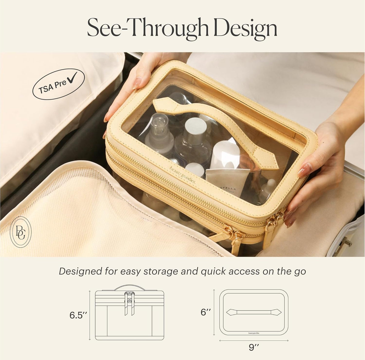 Large Clear Makeup Bags for Women Cosmetic Case Organizer, Clear Make Up Bags for Women Traveling, Clear Travel Makeup Bag Toiletry, Clear Travel Bags for Toiletries Car, Makeup Travel Bag for Women