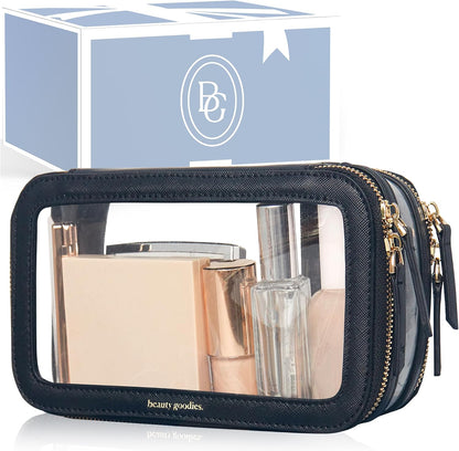 Large Clear Makeup Bags for Women Cosmetic Case Organizer, Clear Make Up Bags for Women Traveling, Clear Travel Makeup Bag Toiletry, Clear Travel Bags for Toiletries Car, Makeup Travel Bag for Women
