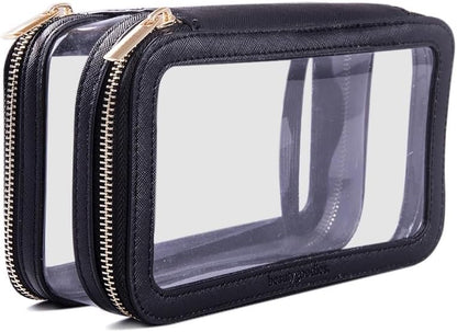 Large Clear Makeup Bags for Women Cosmetic Case Organizer, Clear Make Up Bags for Women Traveling, Clear Travel Makeup Bag Toiletry, Clear Travel Bags for Toiletries Car, Makeup Travel Bag for Women