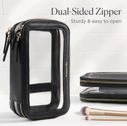 Large Clear Makeup Bags for Women Cosmetic Case Organizer, Clear Make Up Bags for Women Traveling, Clear Travel Makeup Bag Toiletry, Clear Travel Bags for Toiletries Car, Makeup Travel Bag for Women