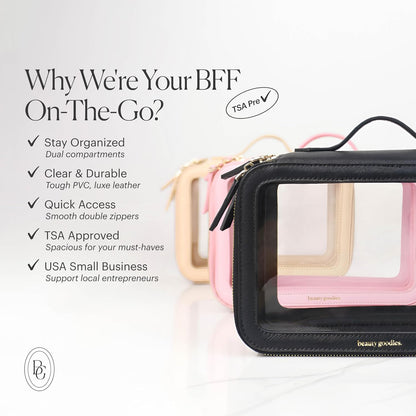 Large Clear Makeup Bags for Women Cosmetic Case Organizer, Clear Make Up Bags for Women Traveling, Clear Travel Makeup Bag Toiletry, Clear Travel Bags for Toiletries Car, Makeup Travel Bag for Women