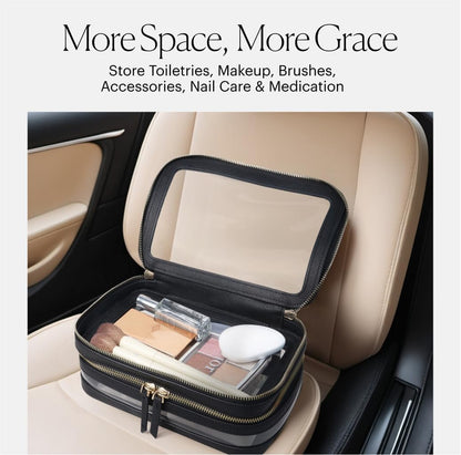 Large Clear Makeup Bags for Women Cosmetic Case Organizer, Clear Make Up Bags for Women Traveling, Clear Travel Makeup Bag Toiletry, Clear Travel Bags for Toiletries Car, Makeup Travel Bag for Women