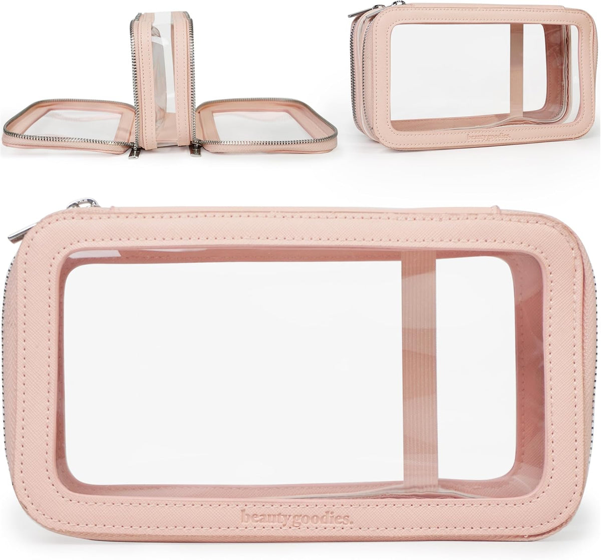 Large Clear Makeup Bags for Women Cosmetic Case Organizer, Clear Make Up Bags for Women Traveling, Clear Travel Makeup Bag Toiletry, Clear Travel Bags for Toiletries Car, Makeup Travel Bag for Women