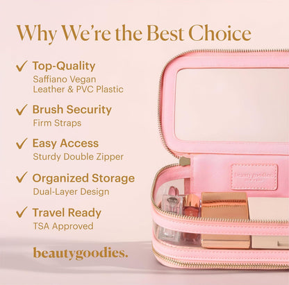 Large Clear Makeup Bags for Women Cosmetic Case Organizer, Clear Make Up Bags for Women Traveling, Clear Travel Makeup Bag Toiletry, Clear Travel Bags for Toiletries Car, Makeup Travel Bag for Women