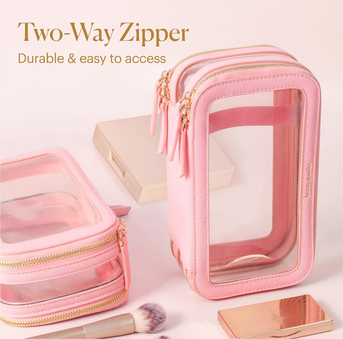 Large Clear Makeup Bags for Women Cosmetic Case Organizer, Clear Make Up Bags for Women Traveling, Clear Travel Makeup Bag Toiletry, Clear Travel Bags for Toiletries Car, Makeup Travel Bag for Women