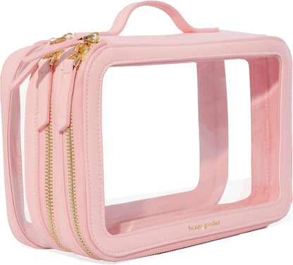 Large Clear Makeup Bags for Women Cosmetic Case Organizer, Clear Make Up Bags for Women Traveling, Clear Travel Makeup Bag Toiletry, Clear Travel Bags for Toiletries Car, Makeup Travel Bag for Women