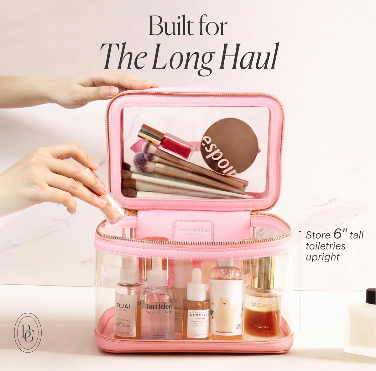 Large Clear Makeup Bags for Women Cosmetic Case Organizer, Clear Make Up Bags for Women Traveling, Clear Travel Makeup Bag Toiletry, Clear Travel Bags for Toiletries Car, Makeup Travel Bag for Women
