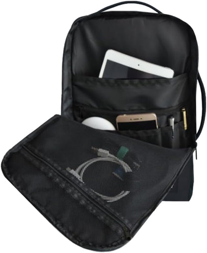 Bellanca Air Canada And WestJet Personal Item Size Backpack Under Seat Carry-on Bag Flair Airlines Hand Luggage (Black, 16x12x4/6In)