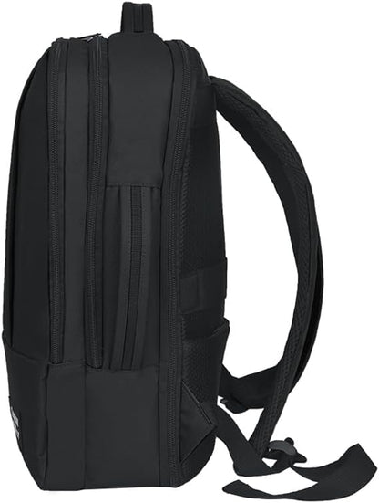 Bellanca Air Canada And WestJet Personal Item Size Backpack Under Seat Carry-on Bag Flair Airlines Hand Luggage (Black, 16x12x4/6In)