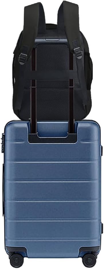 Bellanca Air Canada And WestJet Personal Item Size Backpack Under Seat Carry-on Bag Flair Airlines Hand Luggage (Black, 16x12x4/6In)