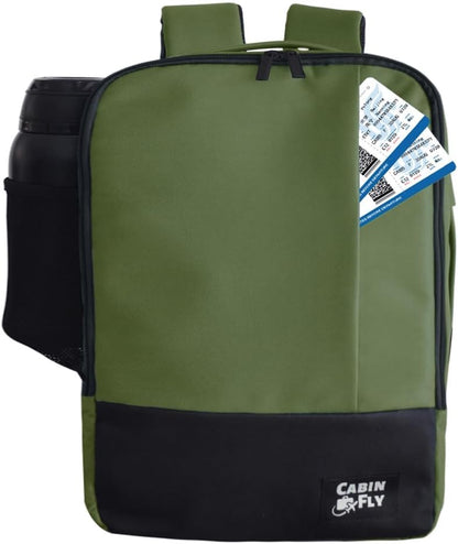 Bellanca Air Canada And WestJet Personal Item Size Backpack Under Seat Carry-on Bag Flair Airlines Hand Luggage (Black, 16x12x4/6In)