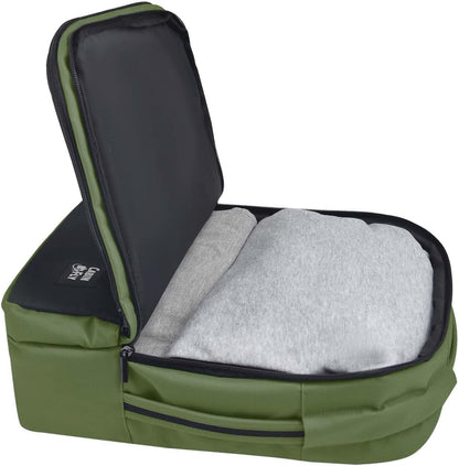 Bellanca Air Canada And WestJet Personal Item Size Backpack Under Seat Carry-on Bag Flair Airlines Hand Luggage (Black, 16x12x4/6In)