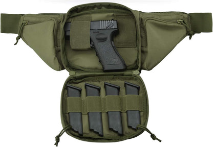 Tactical Pistol Pouch Ultimate Fanny Pack Holster Fits 1911, Glock, H&K, Ruger, S&W M&P Shield, Taurus, Sig Sauer, Springfield, Beretta, Kimber, Walther, and More