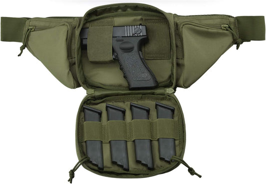 Tactical Pistol Pouch Ultimate Fanny Pack Holster Fits 1911, Glock, H&K, Ruger, S&W M&P Shield, Taurus, Sig Sauer, Springfield, Beretta, Kimber, Walther, and More