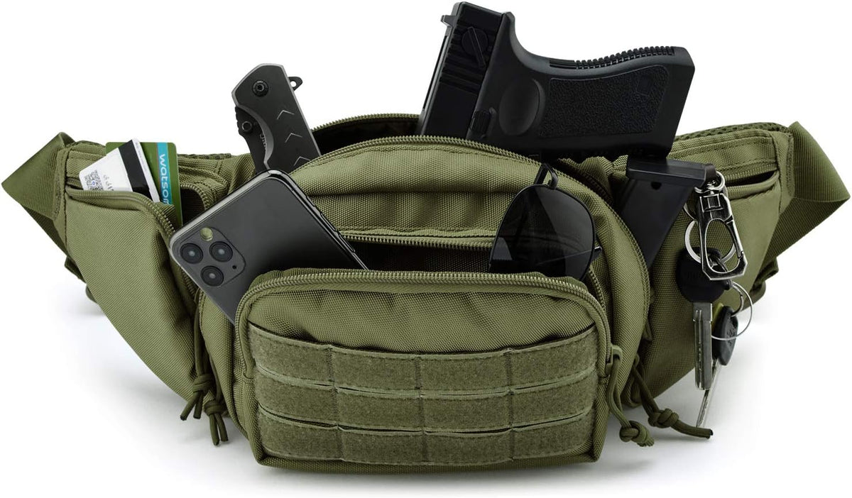 Tactical Pistol Pouch Ultimate Fanny Pack Holster Fits 1911, Glock, H&K, Ruger, S&W M&P Shield, Taurus, Sig Sauer, Springfield, Beretta, Kimber, Walther, and More