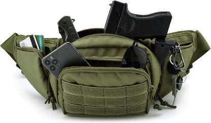 Tactical Pistol Pouch Ultimate Fanny Pack Holster Fits 1911, Glock, H&K, Ruger, S&W M&P Shield, Taurus, Sig Sauer, Springfield, Beretta, Kimber, Walther, and More