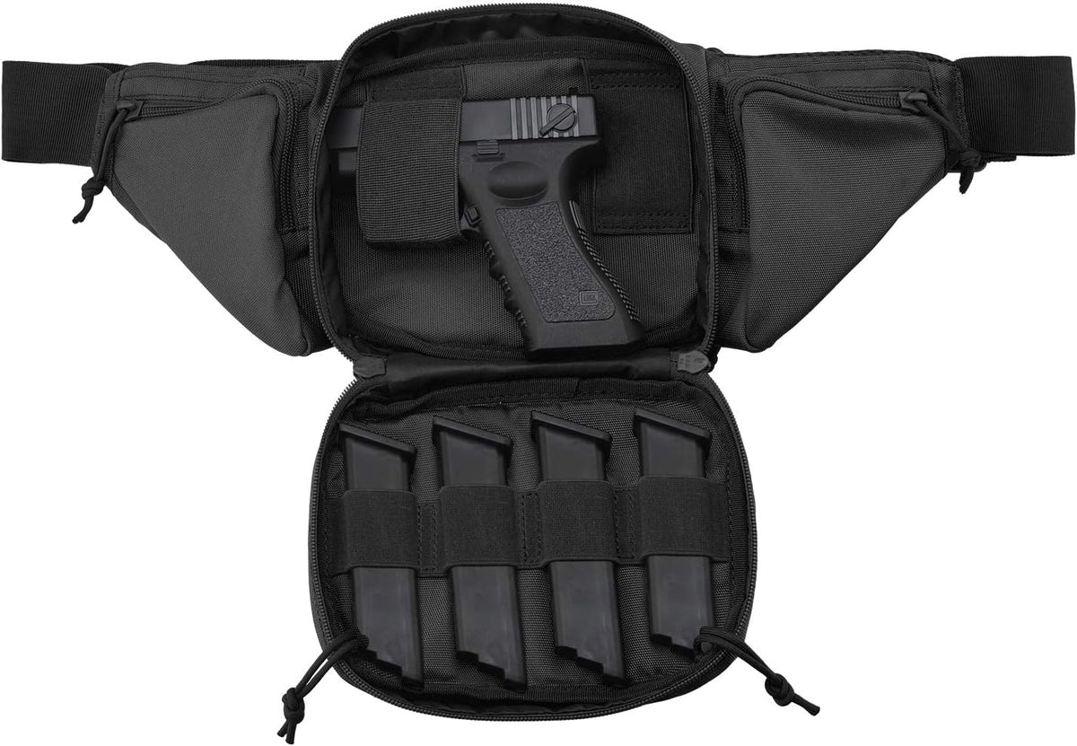 Tactical Pistol Pouch Ultimate Fanny Pack Holster Fits 1911, Glock, H&K, Ruger, S&W M&P Shield, Taurus, Sig Sauer, Springfield, Beretta, Kimber, Walther, and More