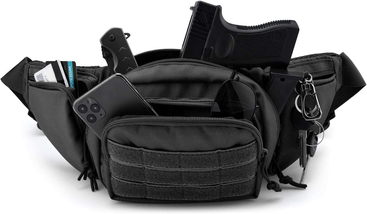 Tactical Pistol Pouch Ultimate Fanny Pack Holster Fits 1911, Glock, H&K, Ruger, S&W M&P Shield, Taurus, Sig Sauer, Springfield, Beretta, Kimber, Walther, and More