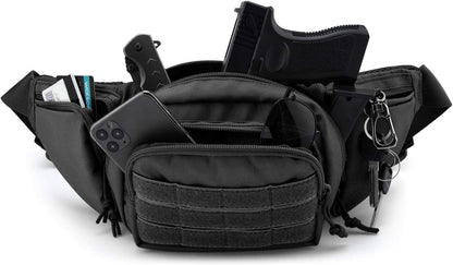 Tactical Pistol Pouch Ultimate Fanny Pack Holster Fits 1911, Glock, H&K, Ruger, S&W M&P Shield, Taurus, Sig Sauer, Springfield, Beretta, Kimber, Walther, and More