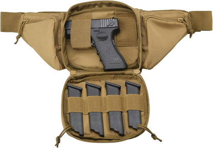 Tactical Pistol Pouch Ultimate Fanny Pack Holster Fits 1911, Glock, H&K, Ruger, S&W M&P Shield, Taurus, Sig Sauer, Springfield, Beretta, Kimber, Walther, and More
