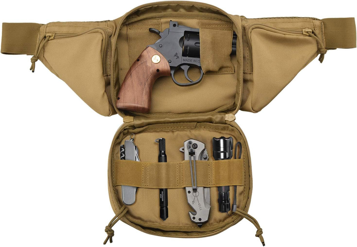 Tactical Pistol Pouch Ultimate Fanny Pack Holster Fits 1911, Glock, H&K, Ruger, S&W M&P Shield, Taurus, Sig Sauer, Springfield, Beretta, Kimber, Walther, and More