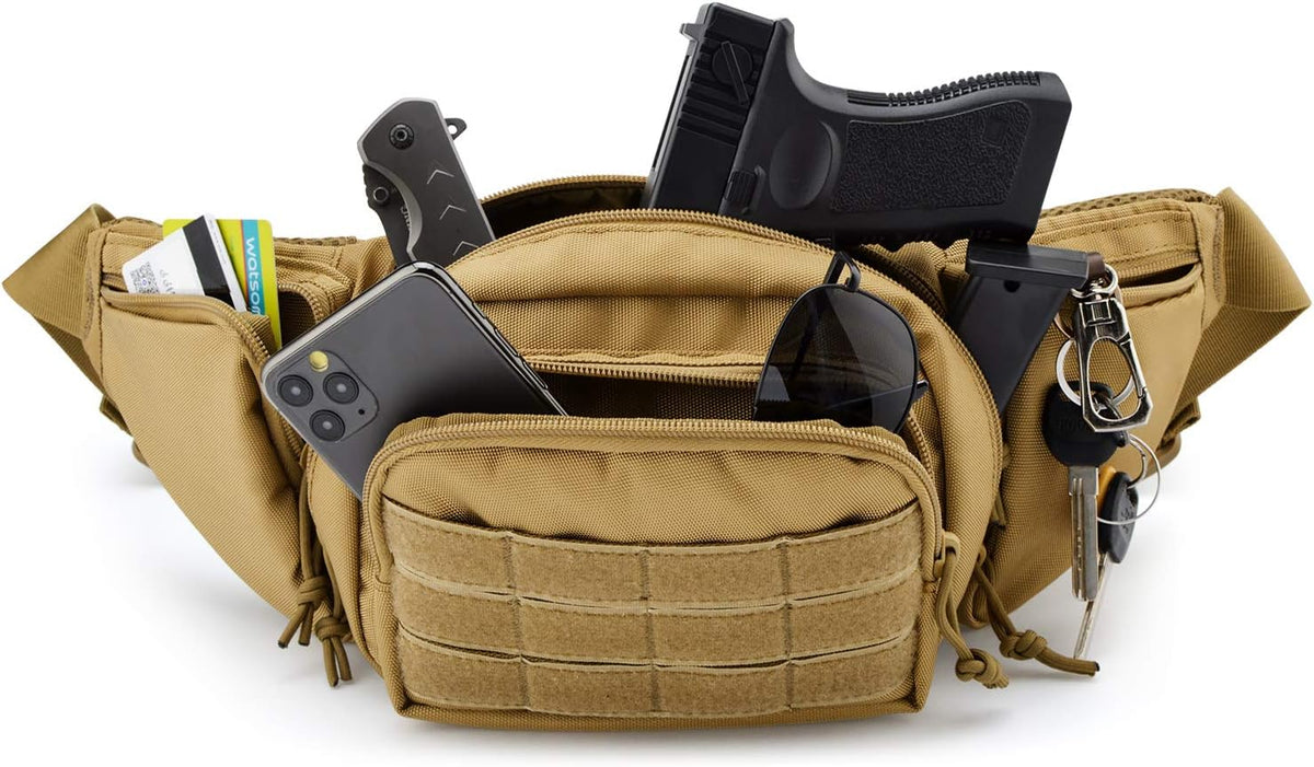 Tactical Pistol Pouch Ultimate Fanny Pack Holster Fits 1911, Glock, H&K, Ruger, S&W M&P Shield, Taurus, Sig Sauer, Springfield, Beretta, Kimber, Walther, and More