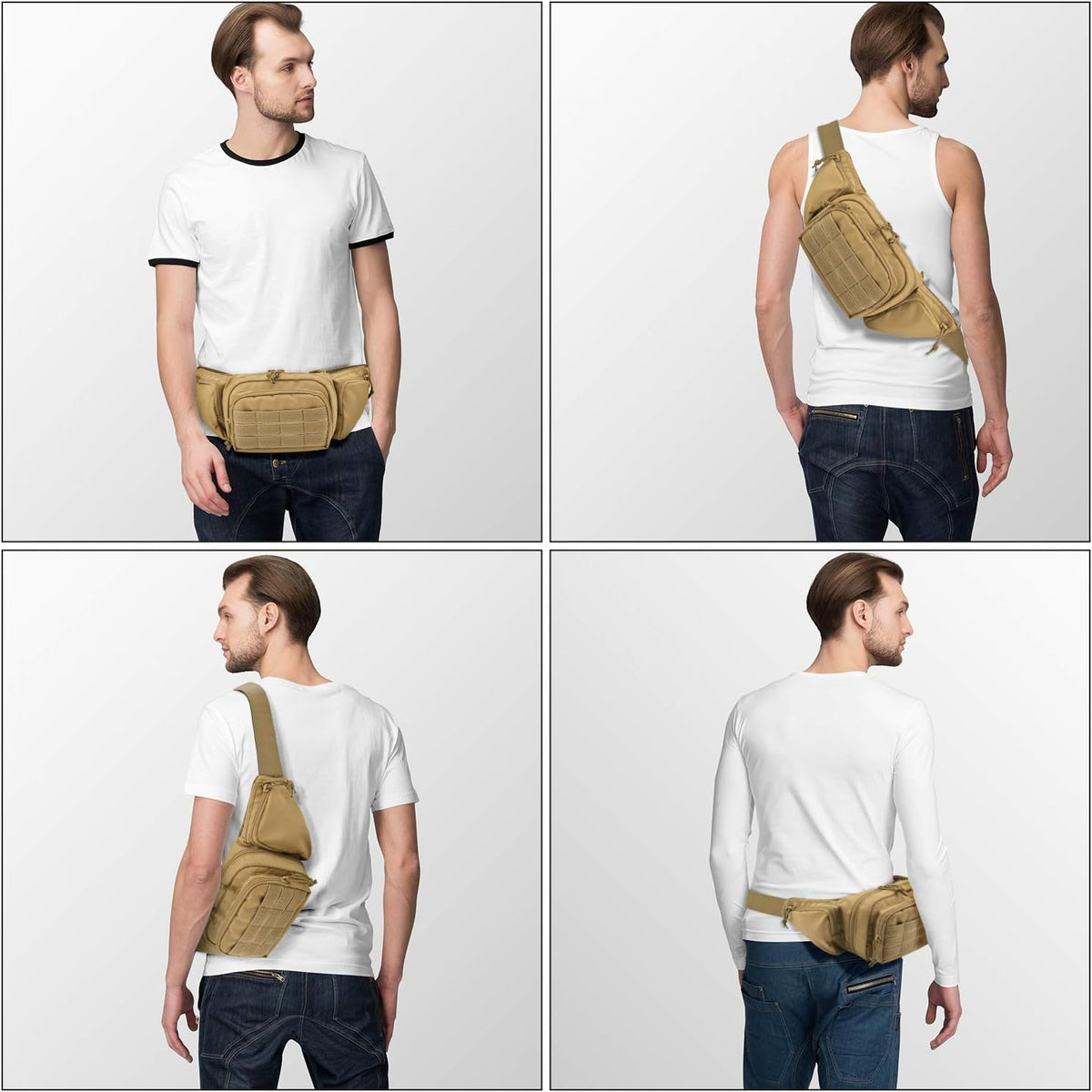 Tactical Pistol Pouch Ultimate Fanny Pack Holster Fits 1911, Glock, H&K, Ruger, S&W M&P Shield, Taurus, Sig Sauer, Springfield, Beretta, Kimber, Walther, and More