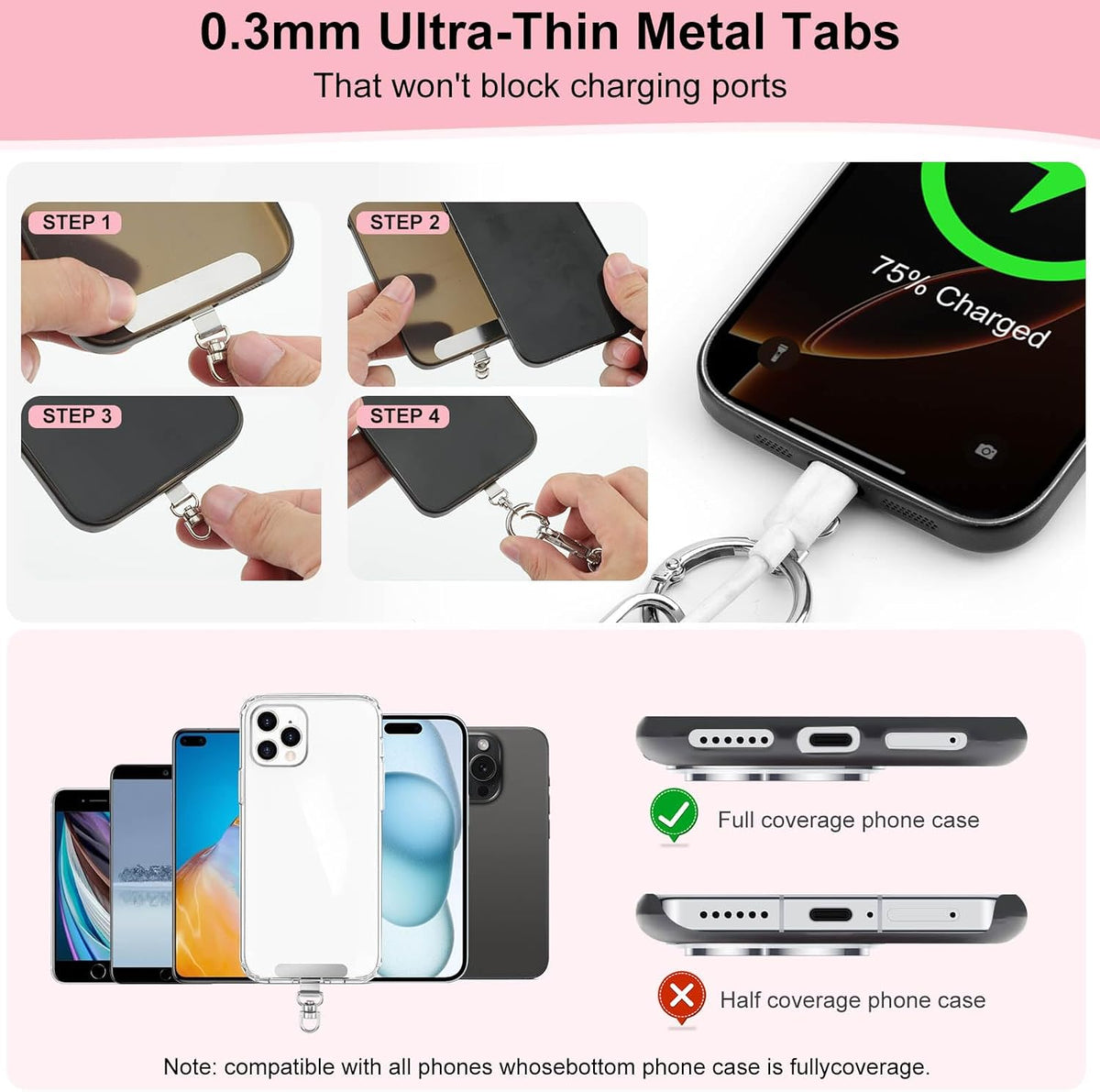 3-in-1 Clip and Go Strap for Phone with Wallet Crossbody, Detachable Zippered RFID Wristlet Wallet，Adjustable Anti-Theft Phone Lanyard for Women | Hands-Free for Daily Errands & Travel (Black)