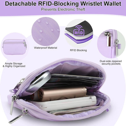 3-in-1 Clip and Go Strap for Phone with Wallet Crossbody, Detachable Zippered RFID Wristlet Wallet，Adjustable Anti-Theft Phone Lanyard for Women | Hands-Free for Daily Errands & Travel (Black)