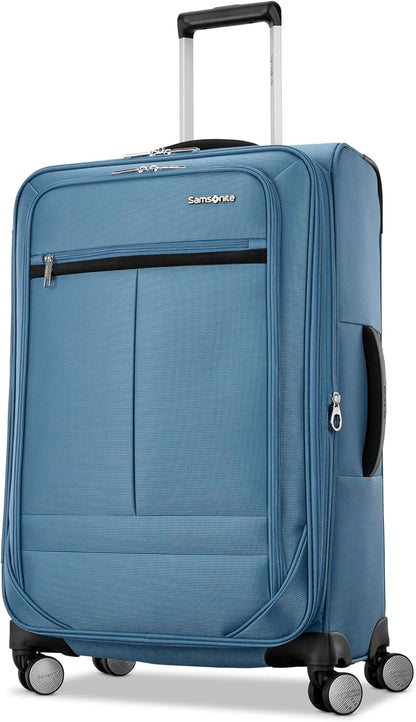 Carry-On Soft-Sided Expandable 21-Inch Element Suitcase: Airline Approved for Most Major Airlines, Durable, 360° Spinner Wheels, Adjustable Handle, 2 Front & Side Pocket- CAPTAINS BLUE