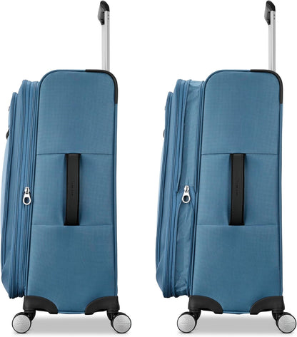 Carry-On Soft-Sided Expandable 21-Inch Element Suitcase: Airline Approved for Most Major Airlines, Durable, 360° Spinner Wheels, Adjustable Handle, 2 Front & Side Pocket- CAPTAINS BLUE