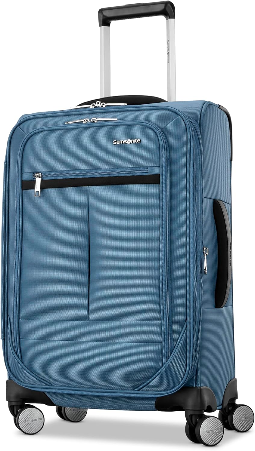 Carry-On Soft-Sided Expandable 21-Inch Element Suitcase: Airline Approved for Most Major Airlines, Durable, 360° Spinner Wheels, Adjustable Handle, 2 Front & Side Pocket- CAPTAINS BLUE