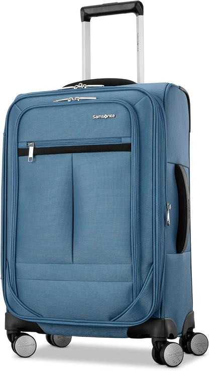 Carry-On Soft-Sided Expandable 21-Inch Element Suitcase: Airline Approved for Most Major Airlines, Durable, 360° Spinner Wheels, Adjustable Handle, 2 Front & Side Pocket- CAPTAINS BLUE