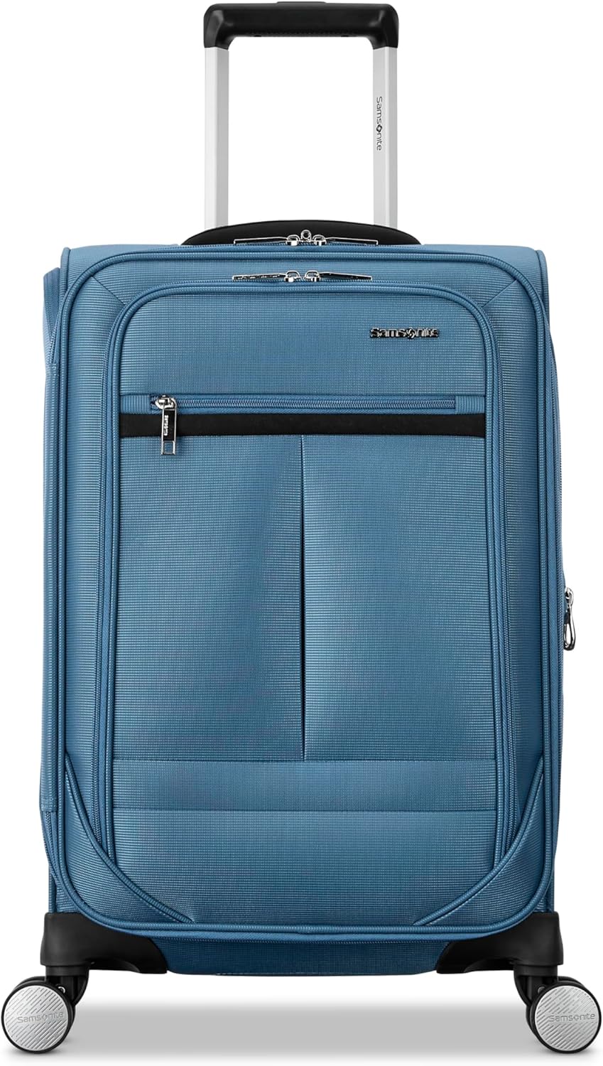 Carry-On Soft-Sided Expandable 21-Inch Element Suitcase: Airline Approved for Most Major Airlines, Durable, 360° Spinner Wheels, Adjustable Handle, 2 Front & Side Pocket- CAPTAINS BLUE