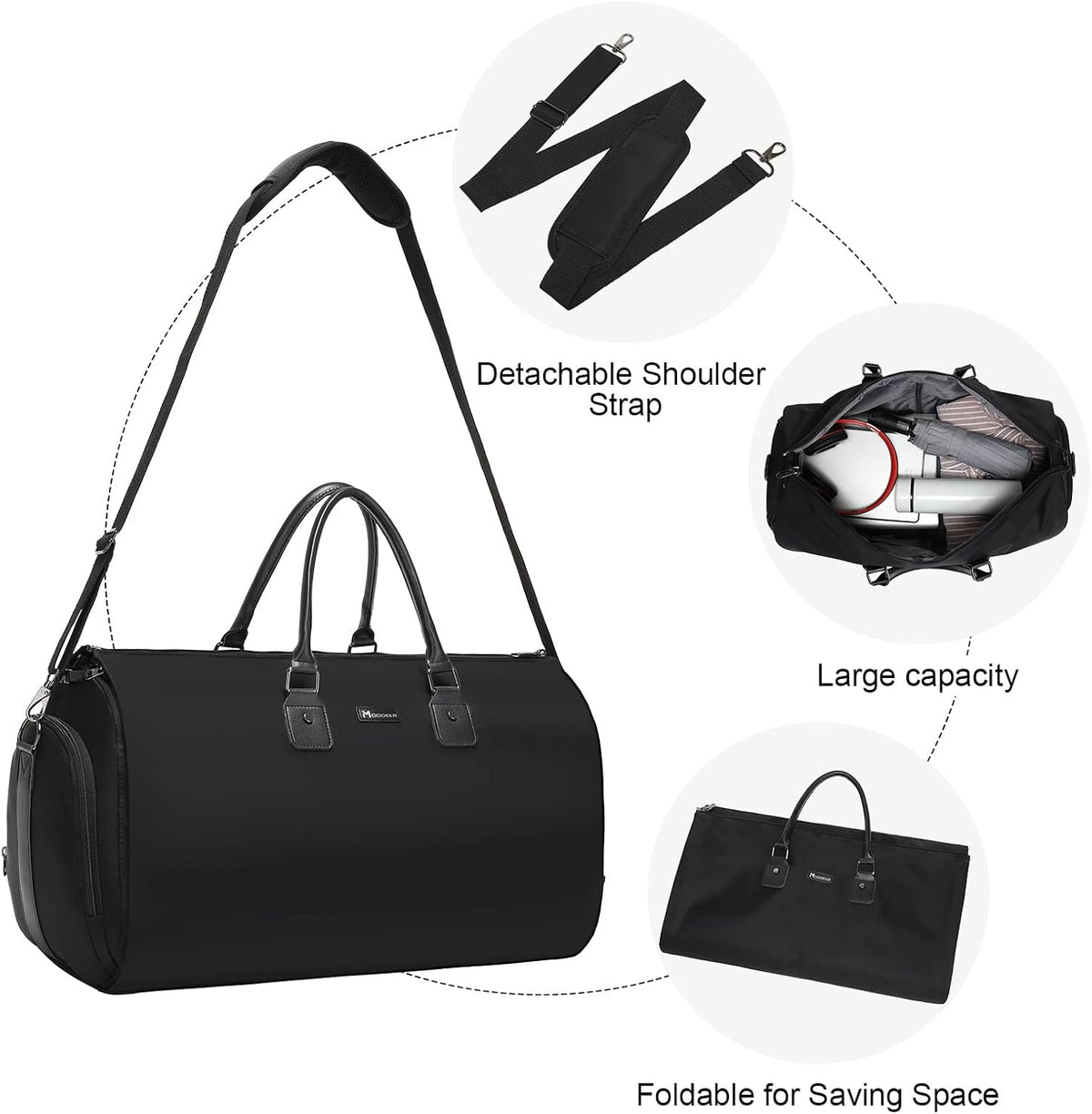 Convertible Garment Duffel Bag, 2-in-1 Hanging Suitcase for Travel | Eco-friendly garment bag converts hanging to duffel, Waterproof & wrinkle-resistant, Great for weekend or business travel.