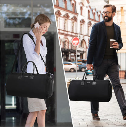 Convertible Garment Duffel Bag, 2-in-1 Hanging Suitcase for Travel | Eco-friendly garment bag converts hanging to duffel, Waterproof & wrinkle-resistant, Great for weekend or business travel.