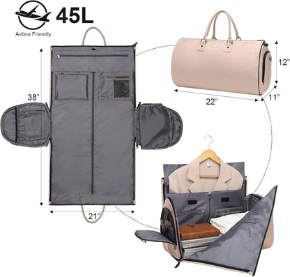 Convertible Garment Duffel Bag, 2-in-1 Hanging Suitcase for Travel | Eco-friendly garment bag converts hanging to duffel, Waterproof & wrinkle-resistant, Great for weekend or business travel.
