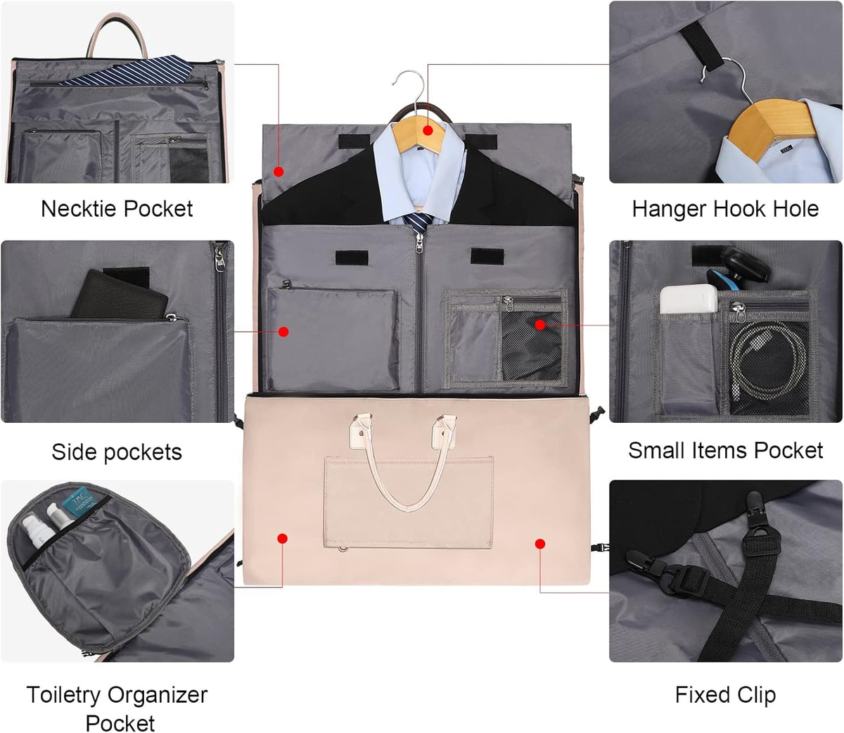 Convertible Garment Duffel Bag, 2-in-1 Hanging Suitcase for Travel | Eco-friendly garment bag converts hanging to duffel, Waterproof & wrinkle-resistant, Great for weekend or business travel.