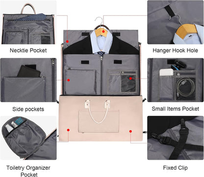 Convertible Garment Duffel Bag, 2-in-1 Hanging Suitcase for Travel | Eco-friendly garment bag converts hanging to duffel, Waterproof & wrinkle-resistant, Great for weekend or business travel.