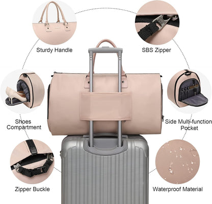 Convertible Garment Duffel Bag, 2-in-1 Hanging Suitcase for Travel | Eco-friendly garment bag converts hanging to duffel, Waterproof & wrinkle-resistant, Great for weekend or business travel.
