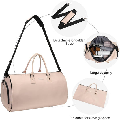 Convertible Garment Duffel Bag, 2-in-1 Hanging Suitcase for Travel | Eco-friendly garment bag converts hanging to duffel, Waterproof & wrinkle-resistant, Great for weekend or business travel.