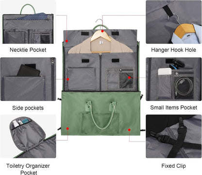 Convertible Garment Duffel Bag, 2-in-1 Hanging Suitcase for Travel | Eco-friendly garment bag converts hanging to duffel, Waterproof & wrinkle-resistant, Great for weekend or business travel.