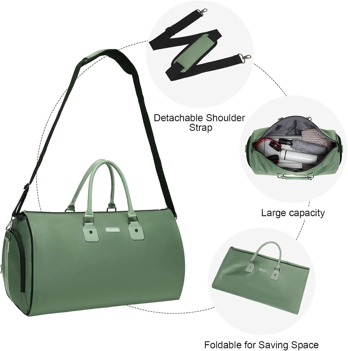 Convertible Garment Duffel Bag, 2-in-1 Hanging Suitcase for Travel | Eco-friendly garment bag converts hanging to duffel, Waterproof & wrinkle-resistant, Great for weekend or business travel.