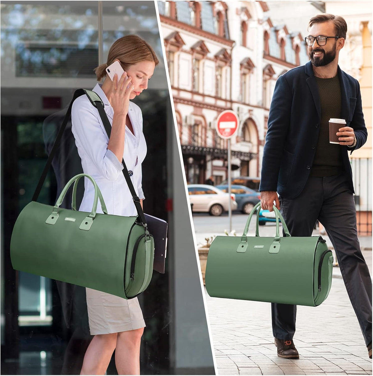 Convertible Garment Duffel Bag, 2-in-1 Hanging Suitcase for Travel | Eco-friendly garment bag converts hanging to duffel, Waterproof & wrinkle-resistant, Great for weekend or business travel.