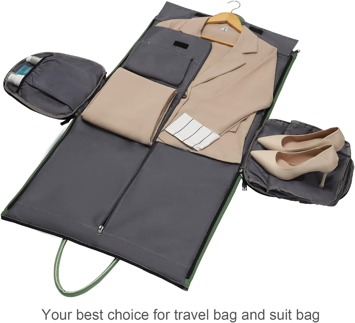 Convertible Garment Duffel Bag, 2-in-1 Hanging Suitcase for Travel | Eco-friendly garment bag converts hanging to duffel, Waterproof & wrinkle-resistant, Great for weekend or business travel.