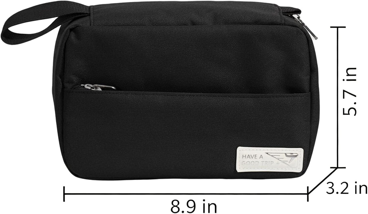Travel Toiletry Bag with Hanging Hook Water-Resistant Cosmetic Case Makeup Bag Portable, Travel-Sized Container for Men, Silver Gray