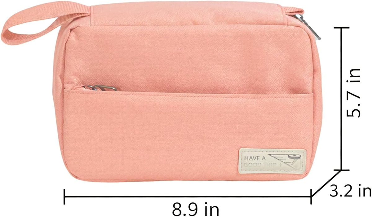 Travel Toiletry Bag with Hanging Hook Water-Resistant Cosmetic Case Makeup Bag Portable, Travel-Sized Container for Men, Silver Gray