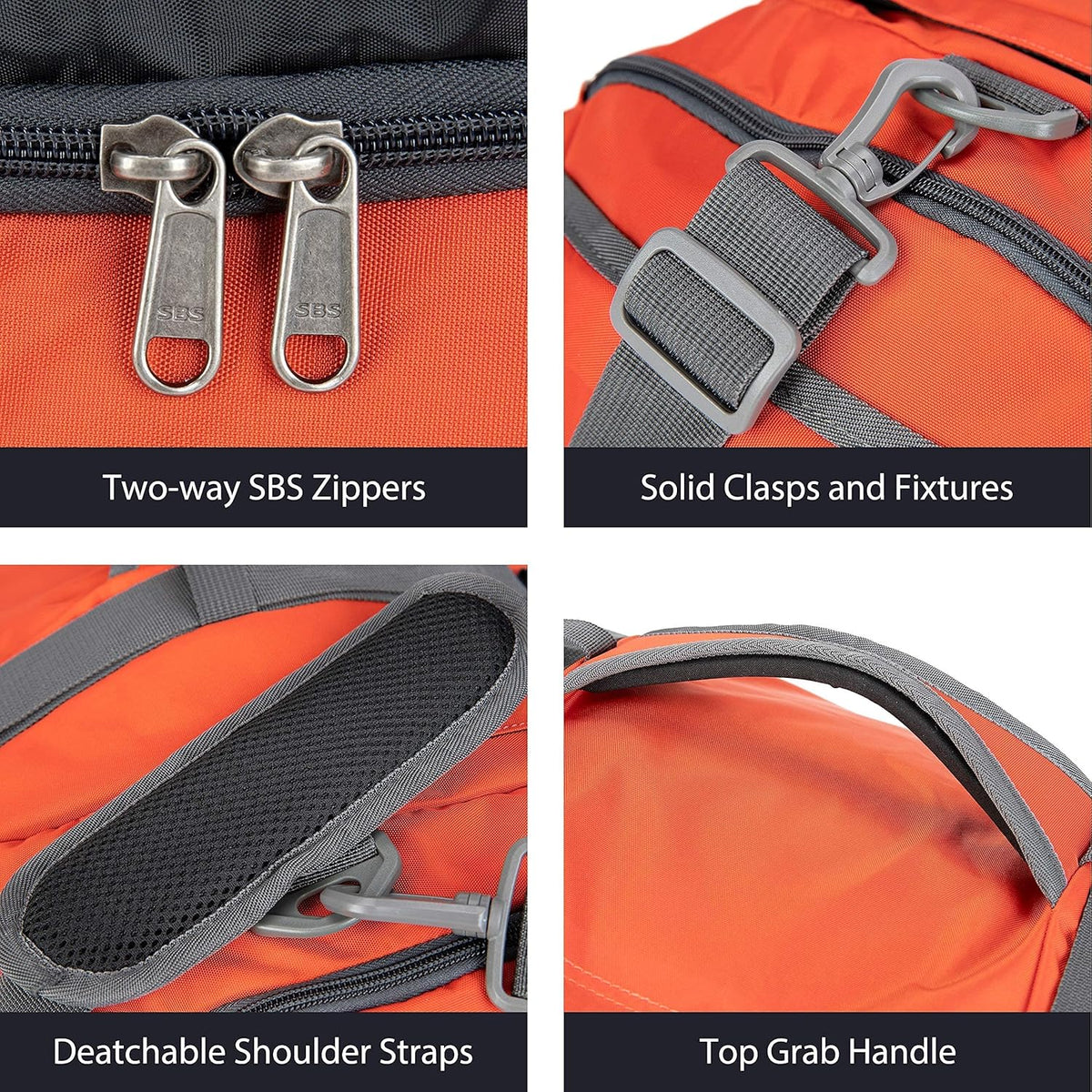 Convertible Duffel Backpack Weekender Gym Bag with Shoe Compartment | Available in 45L, 55L, 65L, 80L Multiple Capacities